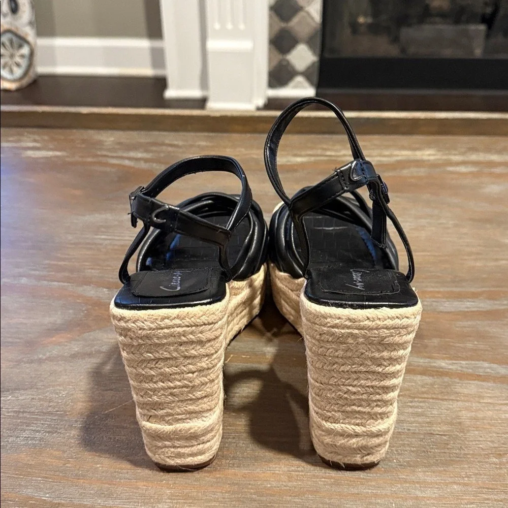 Circus by Sam Edelman Women's Wedge Sandals Size 10 New Black Espadrilles